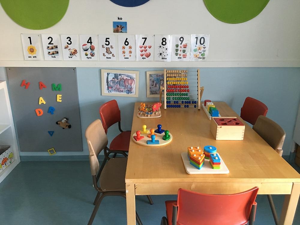 Matematikhörna på en småbarnsavdelning